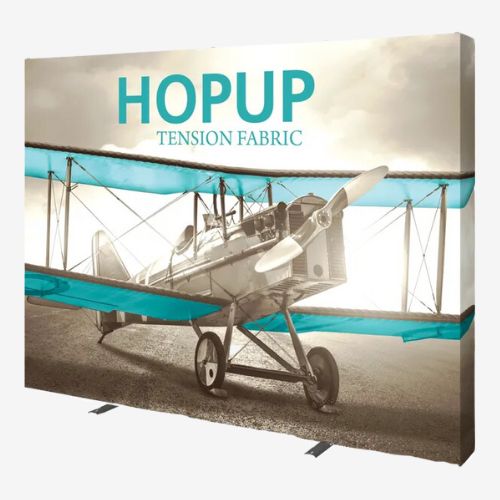 Popup Table top display graphics with closed side for trade show display