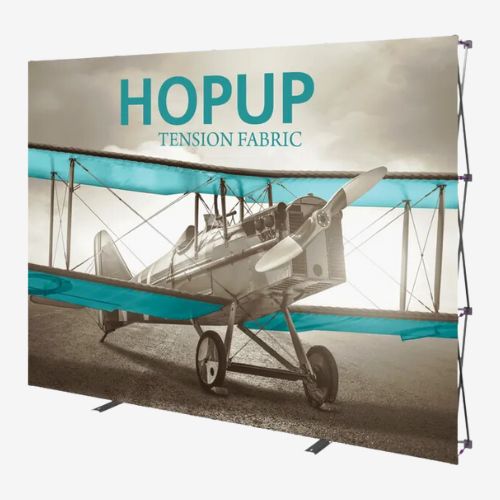 Popup Table top display graphics with open side for trade show display